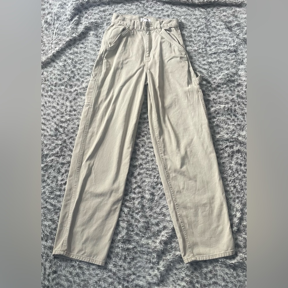 Garage Beige Wide Leg Painter Pants 00